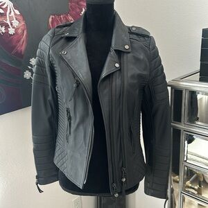 Boda Skins Black Leather Moto Jacket